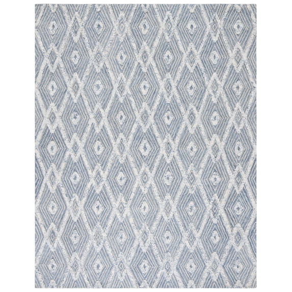 SAFAVIEH Kenya Shanika Diamond Area Rug, Blue/Ivory, 8' x 10'
