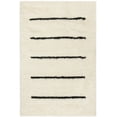 thumbnail image 1 of SAFAVIEH Kenya Siomha Striped Plush Wool Area Rug, Ivory/Black, 8' x 10', 1 of 3