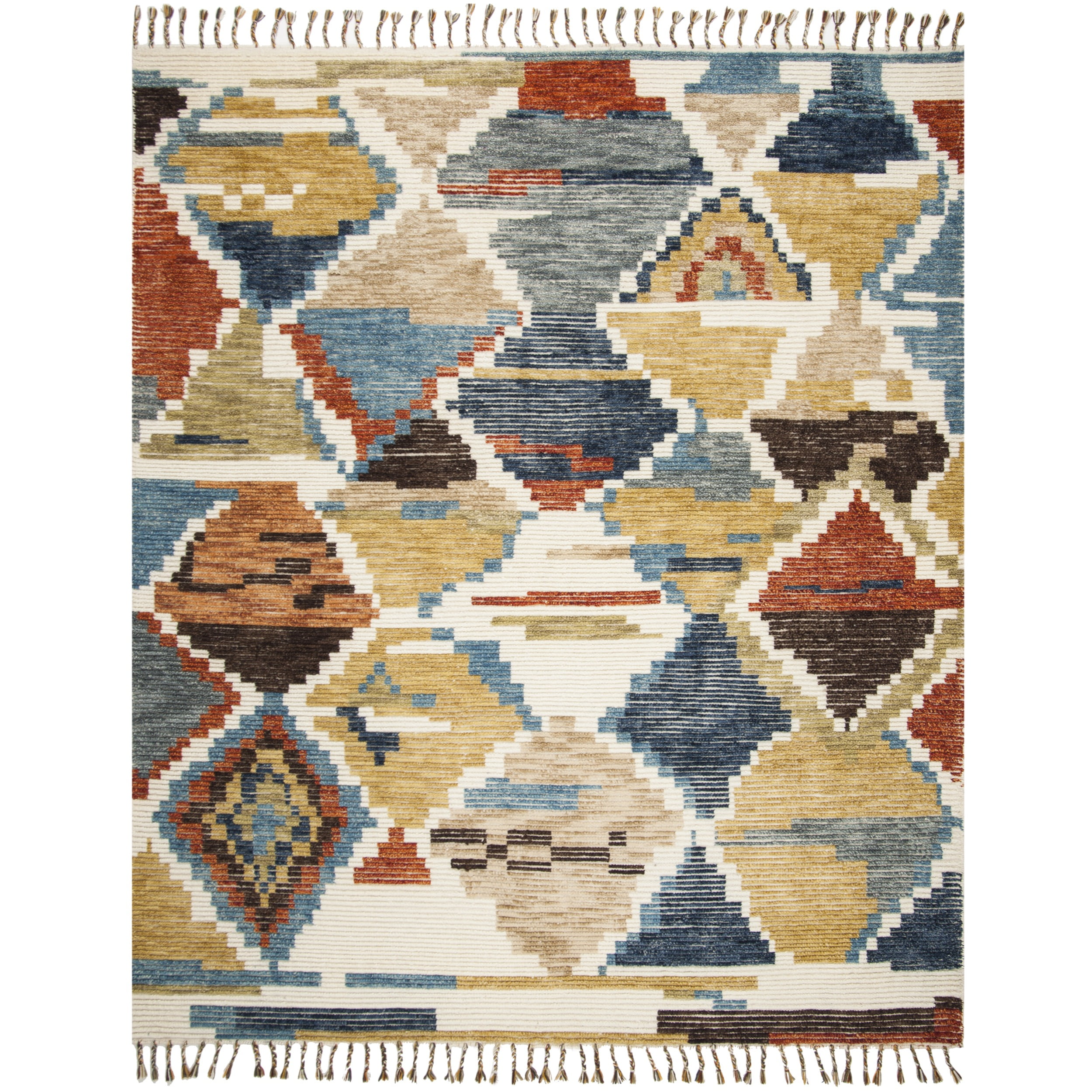 Hand-Knotted Multicolor Wool Tribal 8' x 10' Area Rug