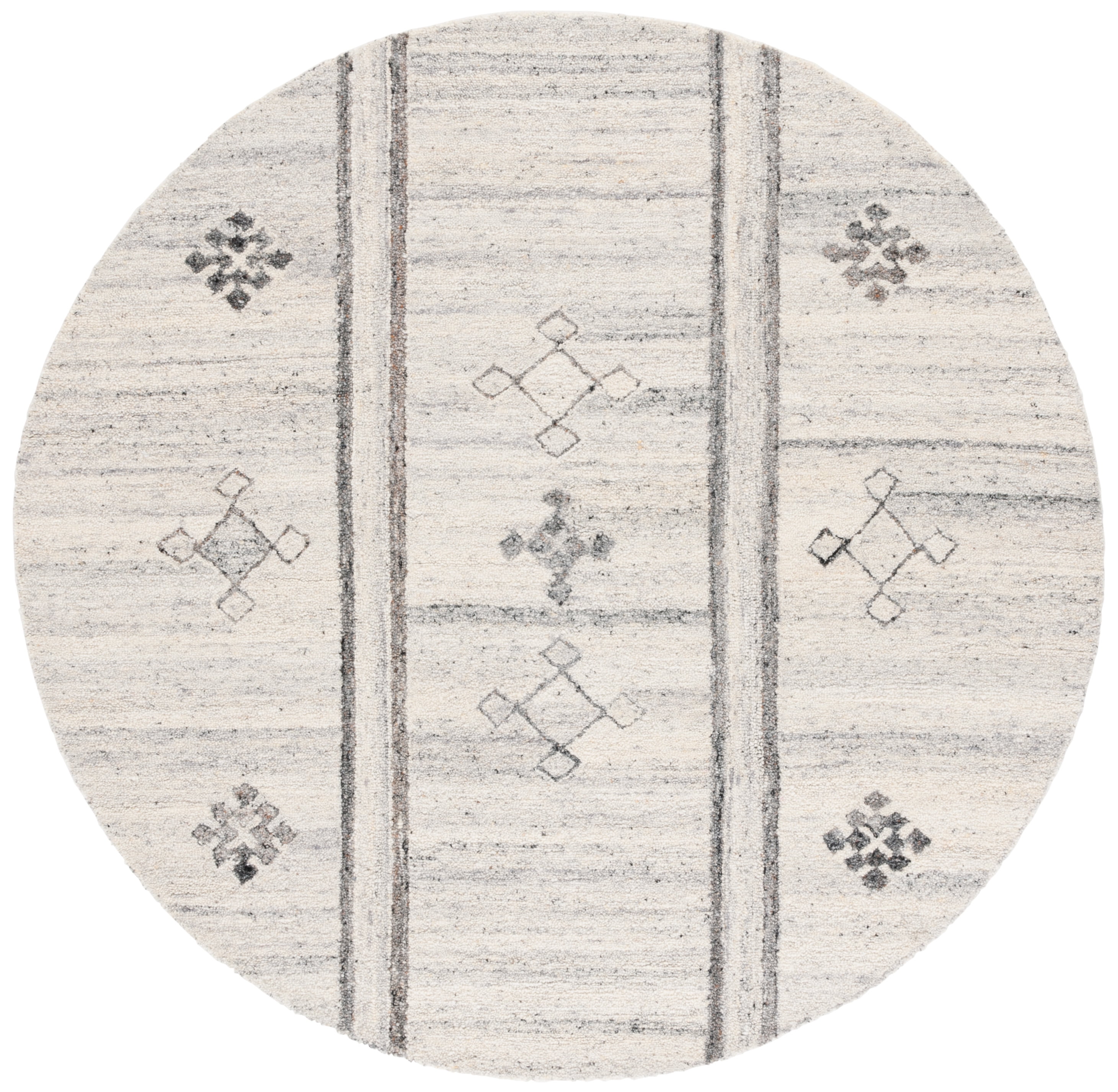 SAFAVIEH Kenya Tinley Geometric Area Rug, Brown/Beige, 6' x 6' Round