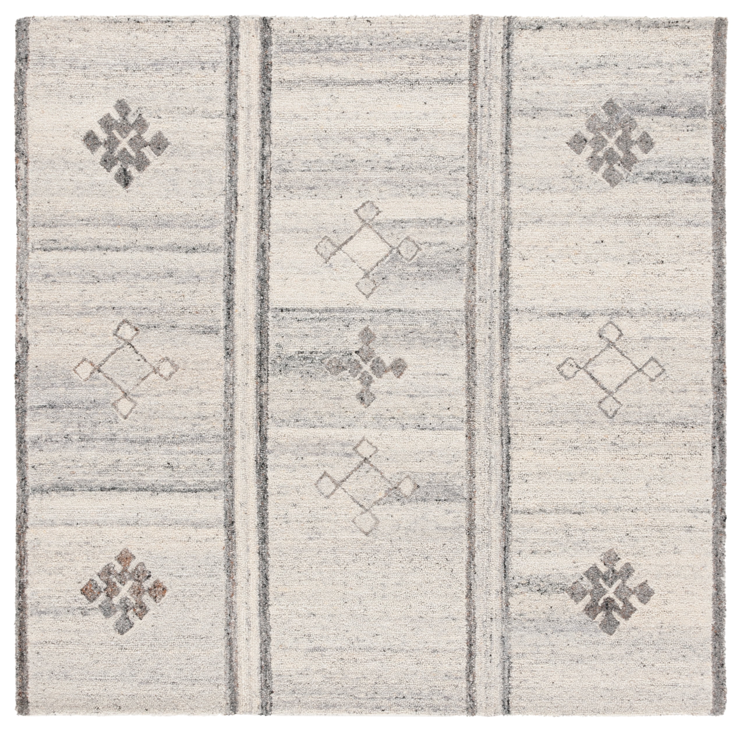 SAFAVIEH Kenya Tinley Geometric Area Rug, Brown/Beige, 6' x 6' Square