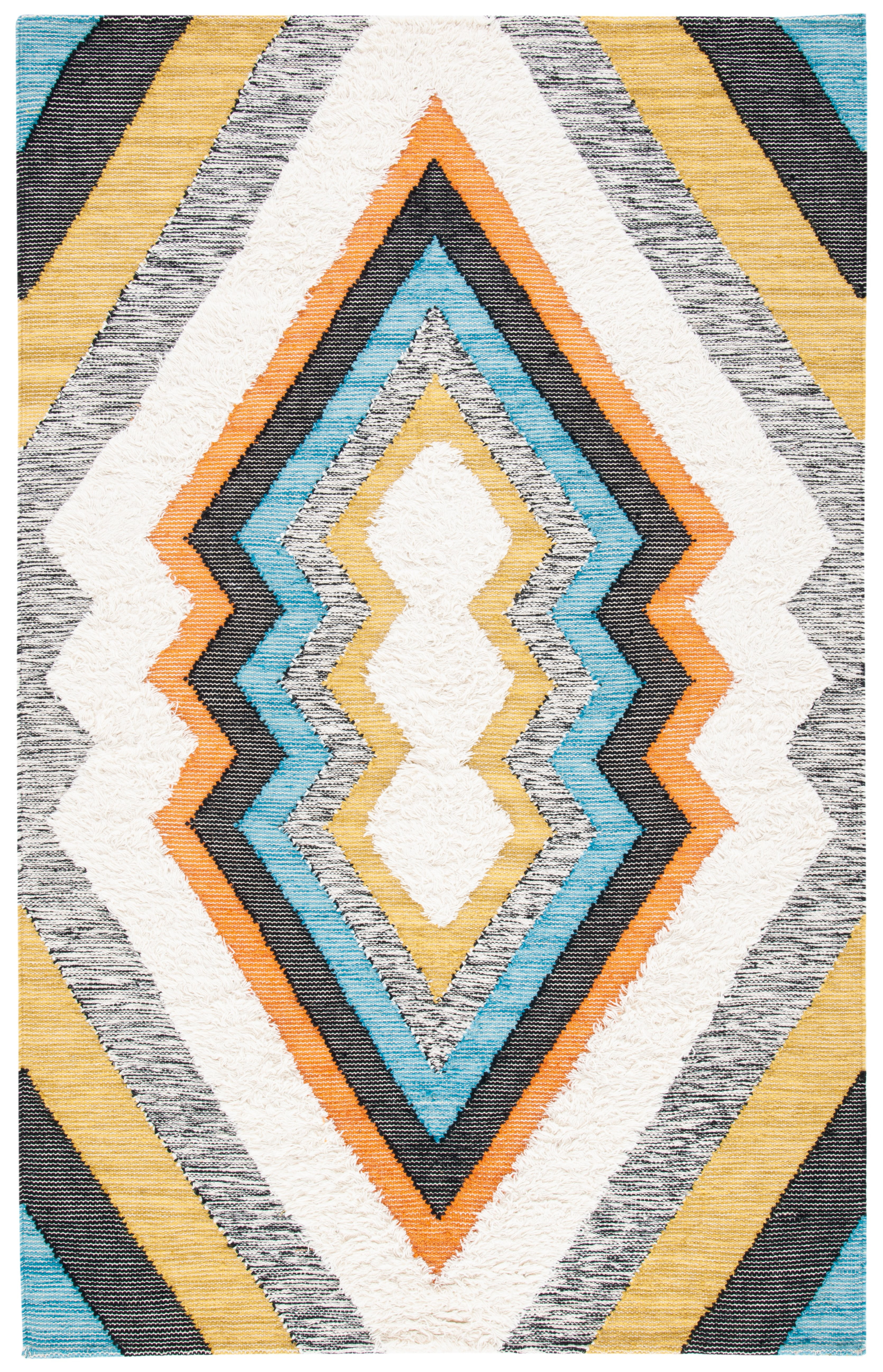 Kenya Hand-Knotted Wool Geometric 4' x 6' Area Rug