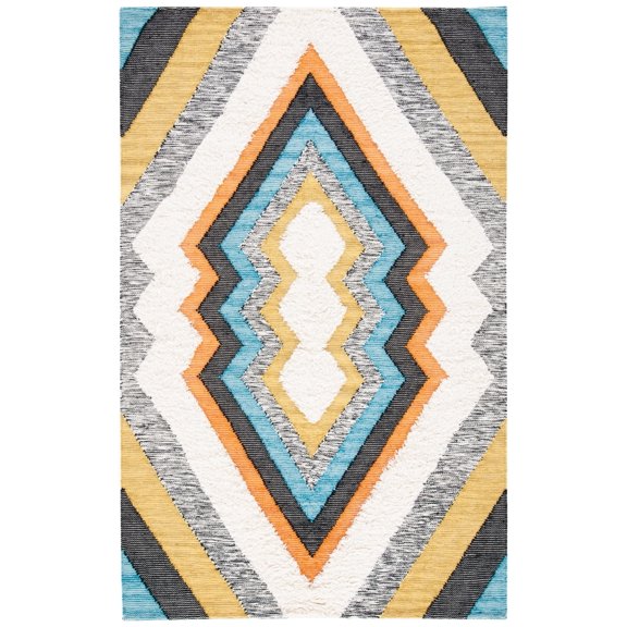 SAFAVIEH Kenya Vana Diamond Area Rug, Black/Ivory, 4' x 6'
