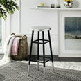 thumbnail image 1 of SAFAVIEH Kenzie Iron Silver Dipped 30" Barstool, Black, 1 of 7