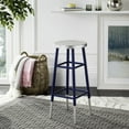 thumbnail image 1 of SAFAVIEH Kenzie Iron Silver Dipped 30" Barstool, Navy, 1 of 7