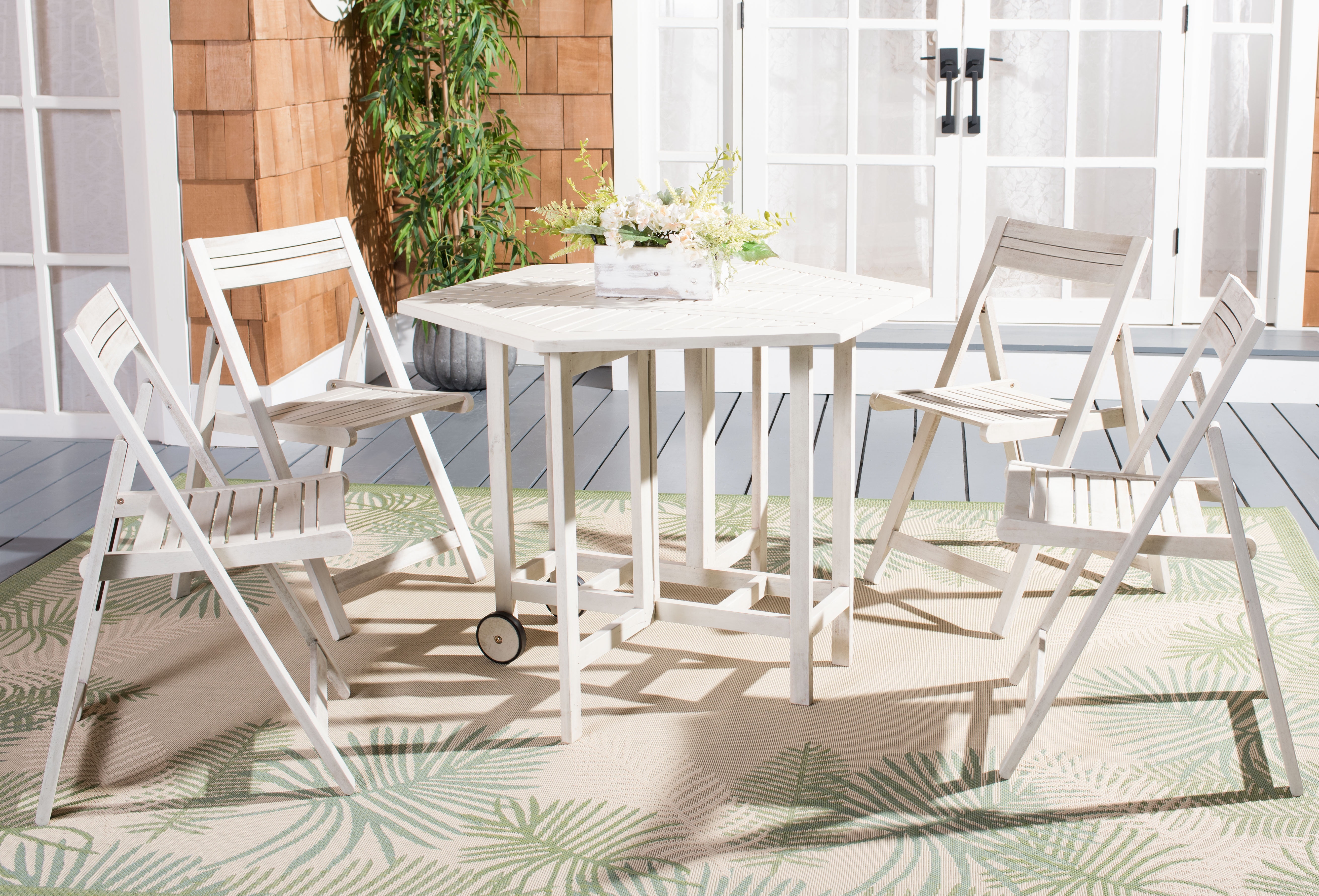 Safavieh Kerman Table and 4 Chairs White
