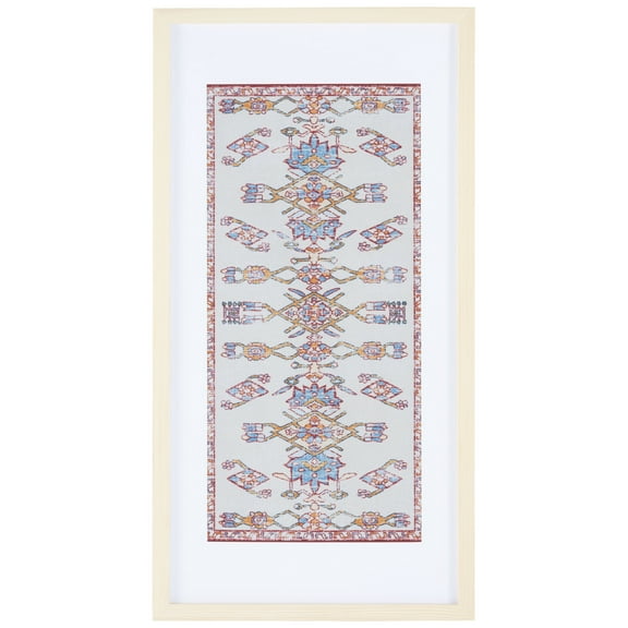 SAFAVIEH Khadijah 29 in. Framed Textile Wall Art, Blue/Orange