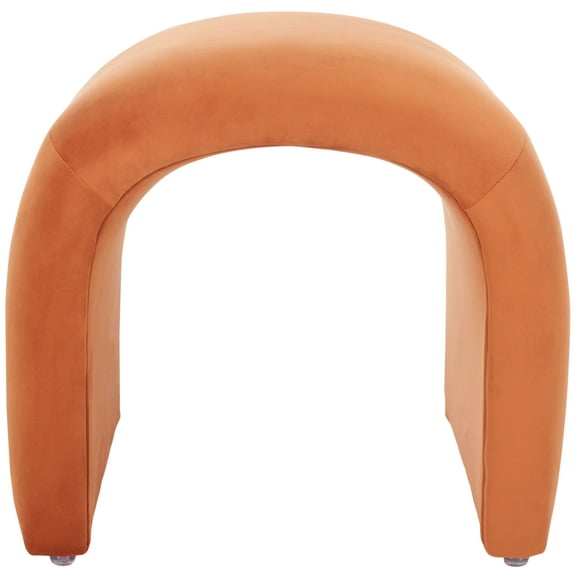 SAFAVIEH Kibo Modern Style n Shape Ottoman, Rust ( 20.1 in. W x 18.1 in. D x 18.3 in. H)