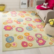 SAFAVIEH Kids Alene Floral Area Rug, Light Green/Multi, 5' x 8'