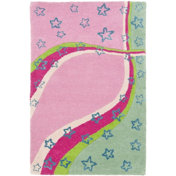 SAFAVIEH Kids Alyx Swirling Stars Area Rug, Green/Pink, 2' x 3'