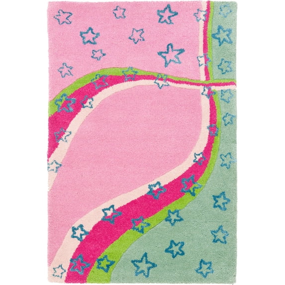 SAFAVIEH Kids Alyx Swirling Stars Area Rug, Green/Pink, 3' x 5'