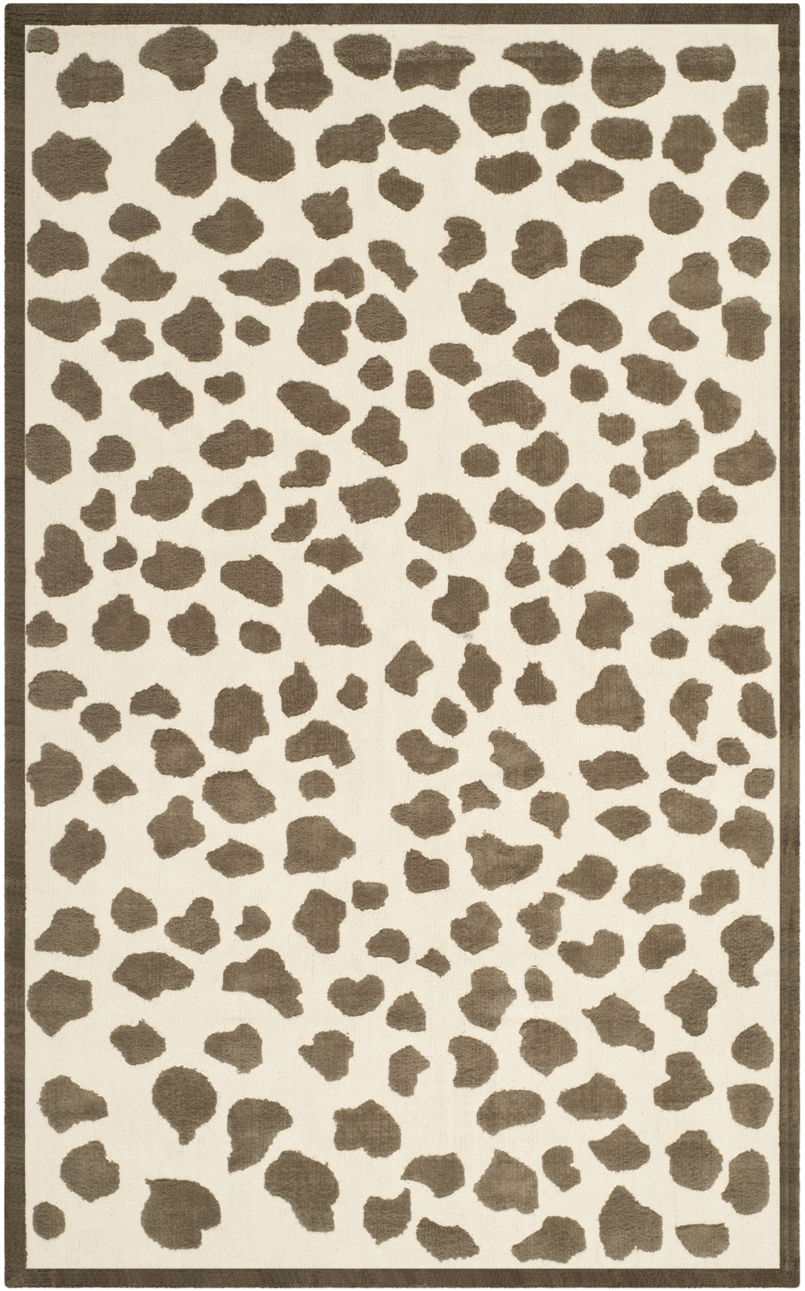 Ivory and Grey Hand-Tufted Wool Kids Area Rug, 5' x 8'