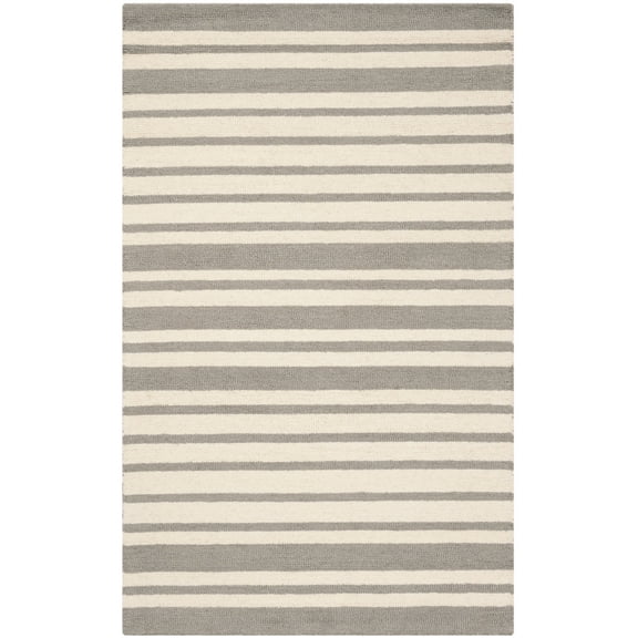 SAFAVIEH Kids Barcode Striped Wool Area Rug, Grey/Multi, 3' x 5'
