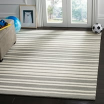 SAFAVIEH Kids Barcode Striped Wool Area Rug, Grey/Multi, 4' x 6'