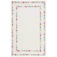 thumbnail image 1 of SAFAVIEH Kids Bordered Bold Polka Dots Area Rug, Ivory/Pink, 5' x 5' Square, 1 of 7