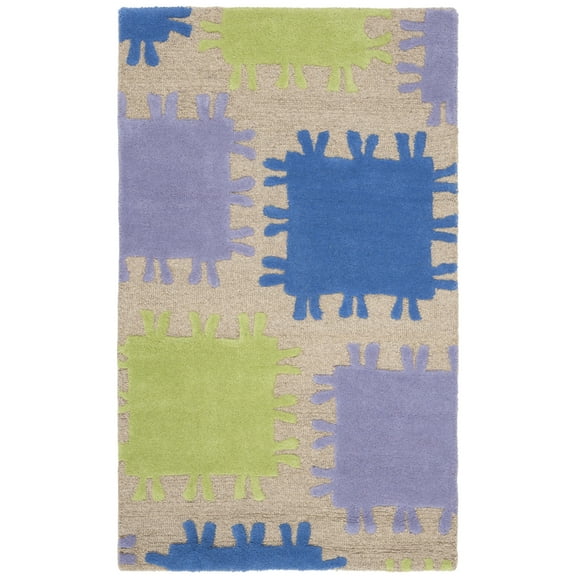 SAFAVIEH Kids Brior Geometric Area Rug, Beige/Multi, 3' x 5'