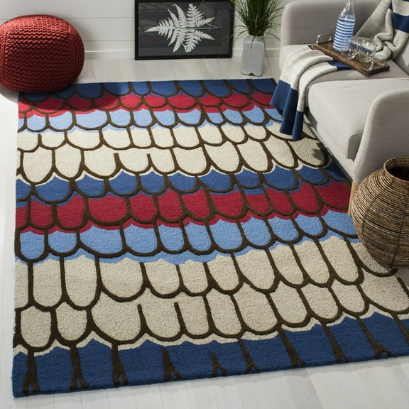 SAFAVIEH Kids Camden Geometric Area Rug, Blue/Multi, 3' x 5'