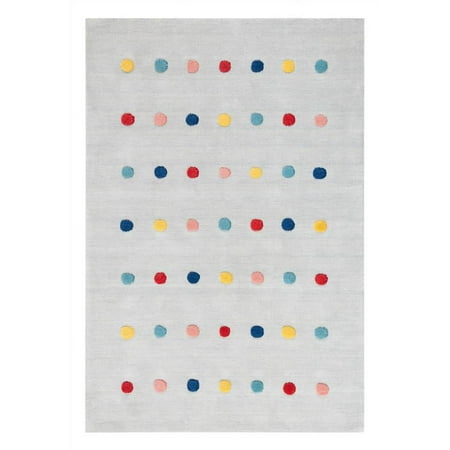 SAFAVIEH Kids Candelario Colorful Polka Dot Area Rug, Grey, 4' x 6'