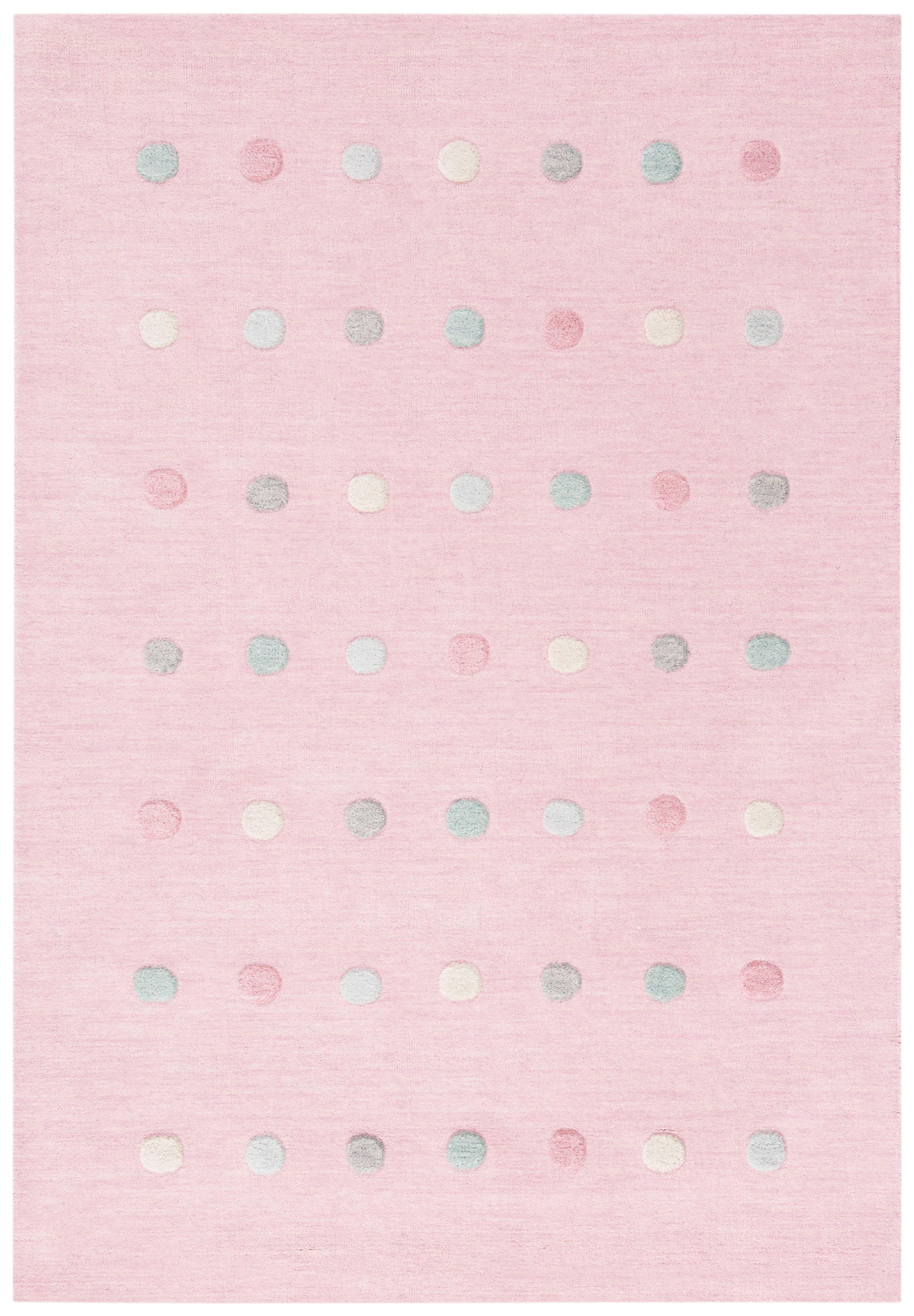 Handmade Light Pink Wool Tufted Kids' Rug - 3x5 Feet