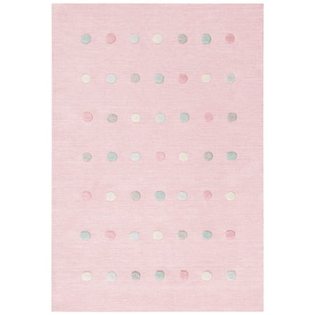 SAFAVIEH Kids Candelario Colorful Polka Dot Area Rug, Light Pink, 3' x 5'
