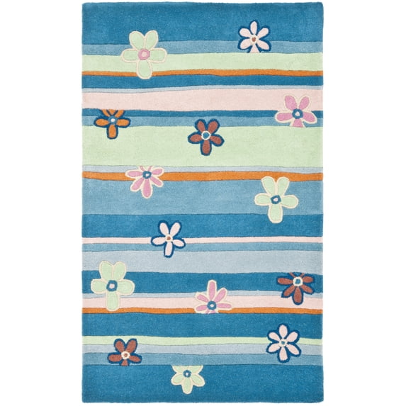 SAFAVIEH Kids Clement Star Floral Area Rug, Blue/Multi, 2' x 3'