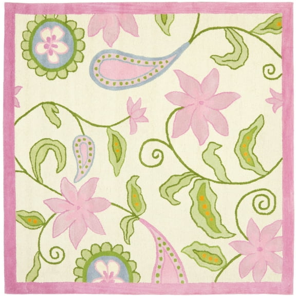 SAFAVIEH Kids Collection SFK351A Handmade Ivory/Pink Rug