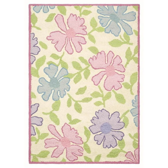SAFAVIEH Kids Collection SFK376A Handmade Ivory/Pink Rug