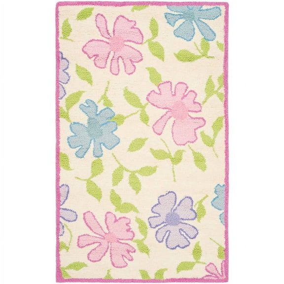 SAFAVIEH Kids Collection SFK376A Handmade Ivory/Pink Rug