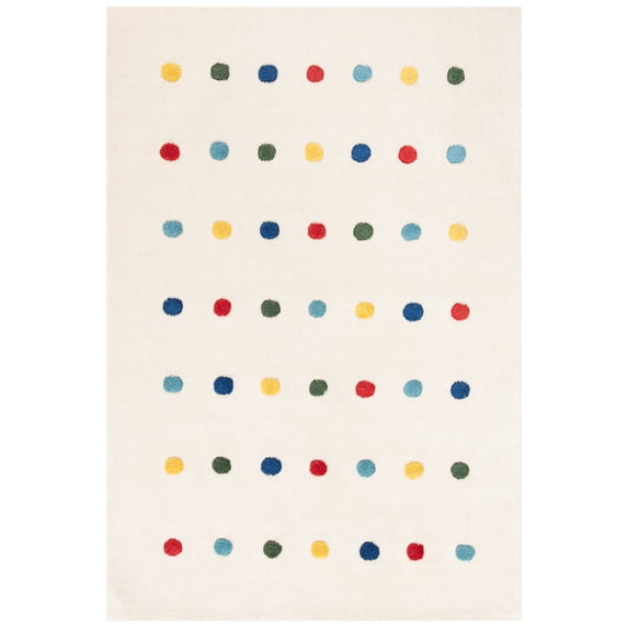 SAFAVIEH Kids Colorful Polka Dots Area Rug, Ivory, 2' x 3'