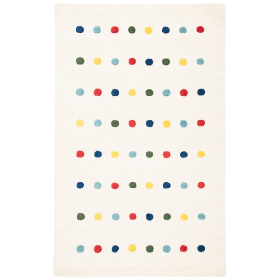 SAFAVIEH Kids Colorful Polka Dots Area Rug, Ivory, 9' x 12'