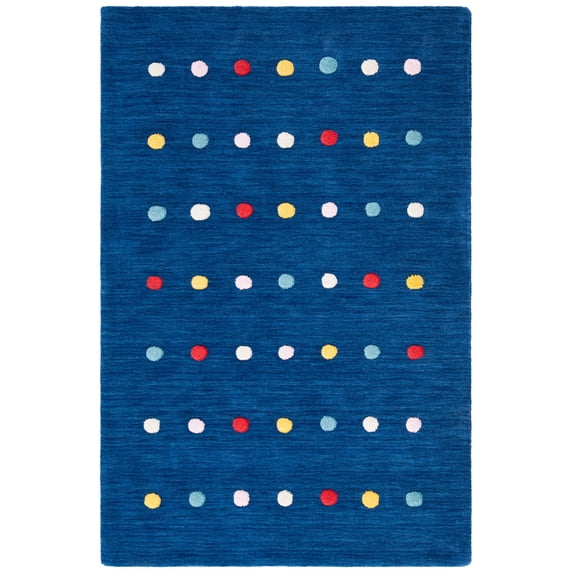 SAFAVIEH Kids Colorful Polka Dots Area Rug, Navy, 2' x 3'