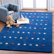 SAFAVIEH Kids Colorful Polka Dots Area Rug, Navy, 8' x 10'