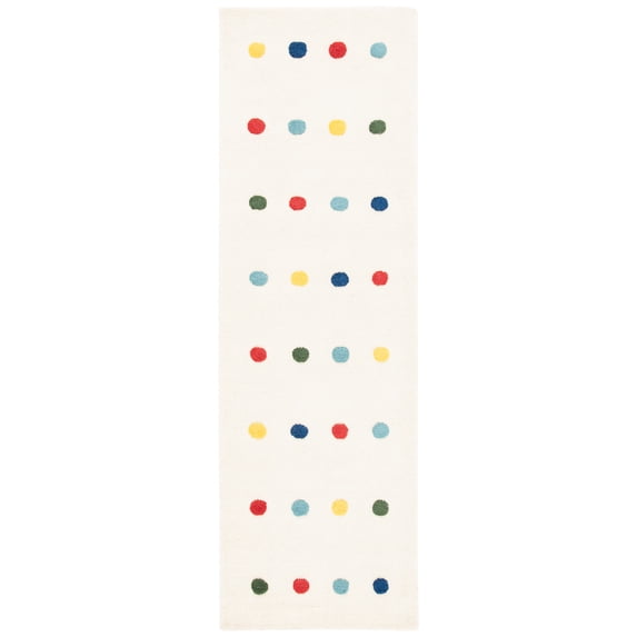 SAFAVIEH Kids Colorful Polka Dots Runner Rug, Ivory, 2'3" x 6'