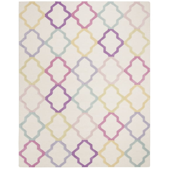 SAFAVIEH Kids Colorful Trefoil Area Rug, Ivory/Multi, 10' x 14'