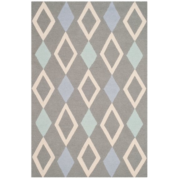 SAFAVIEH Kids Diamonds Wool Area Rug, Grey/Multi, 3' x 5'
