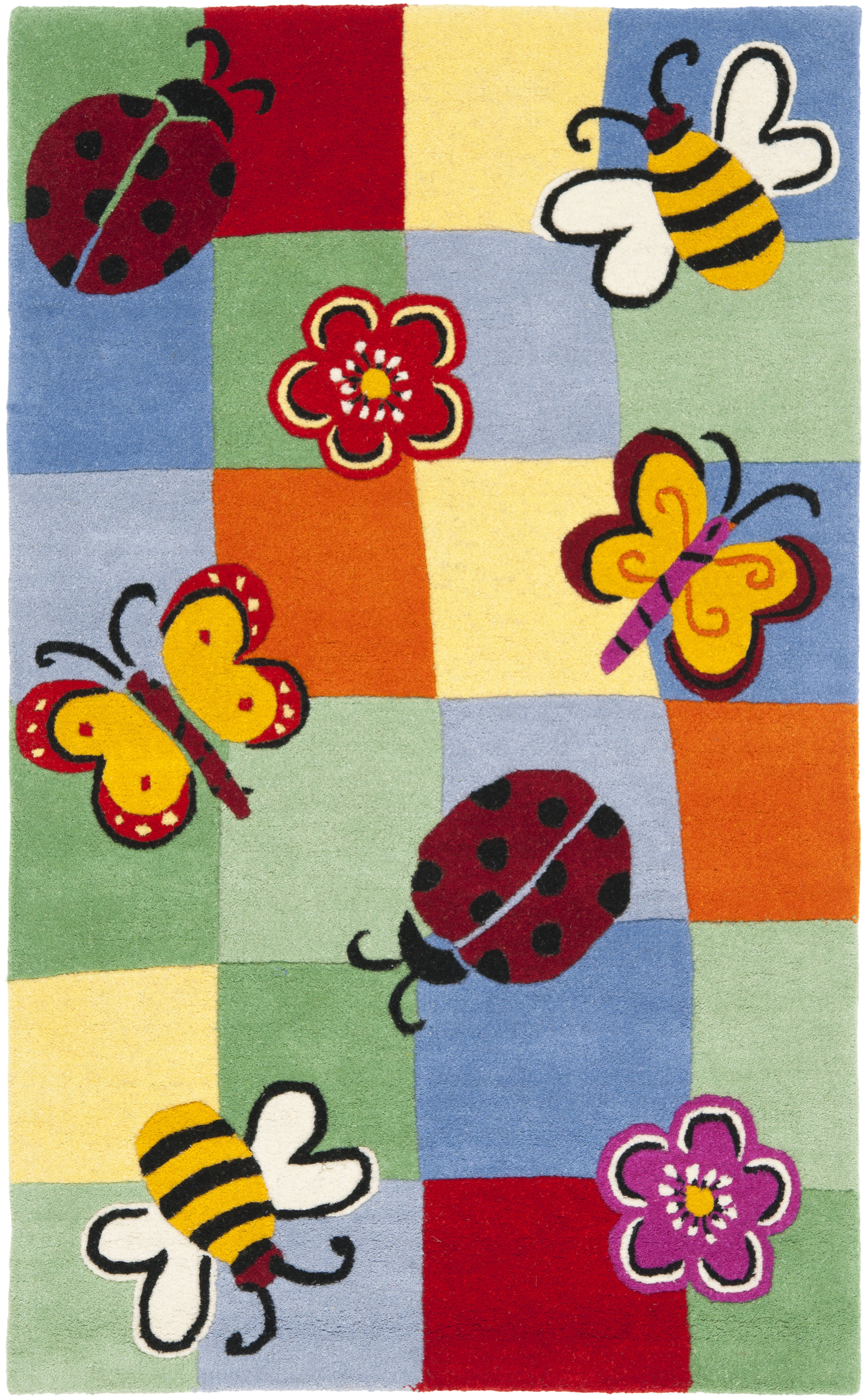 Multi-Color Hand-Tufted Wool and Viscose Kids Area Rug, 8' x 10'