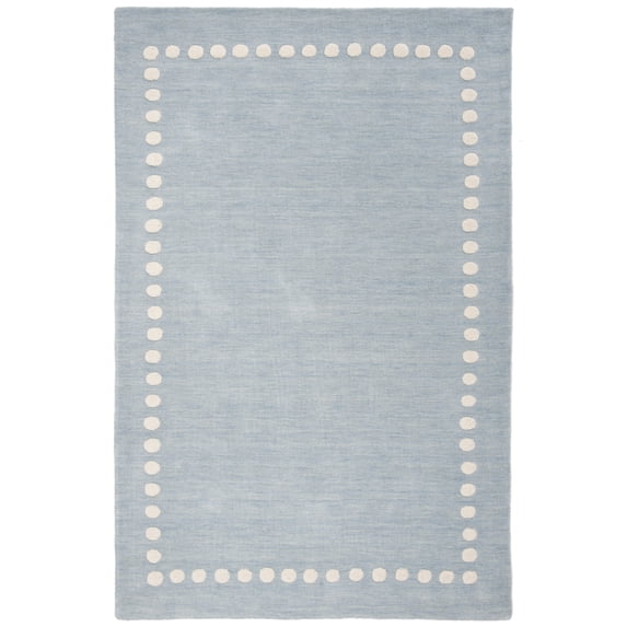 SAFAVIEH Kids Dotted Border Area Rug, Blue/Ivory, 9' x 12'