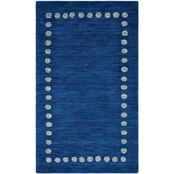 SAFAVIEH Kids Dotted Border Area Rug, Navy, 2' x 3'