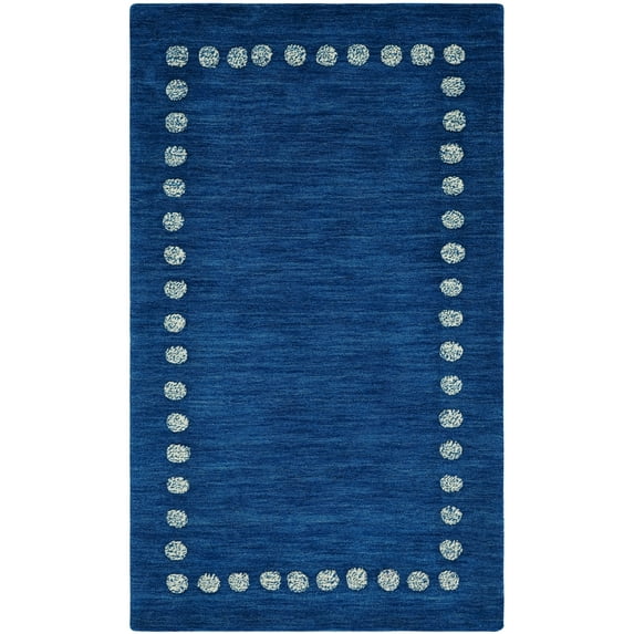 SAFAVIEH Kids Dotted Border Area Rug, Navy, 2' x 3'