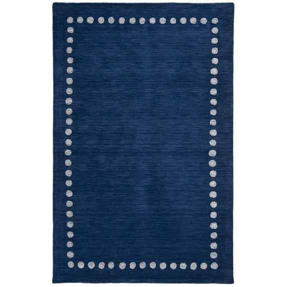 SAFAVIEH Kids Dotted Border Area Rug, Navy, 9' x 12'