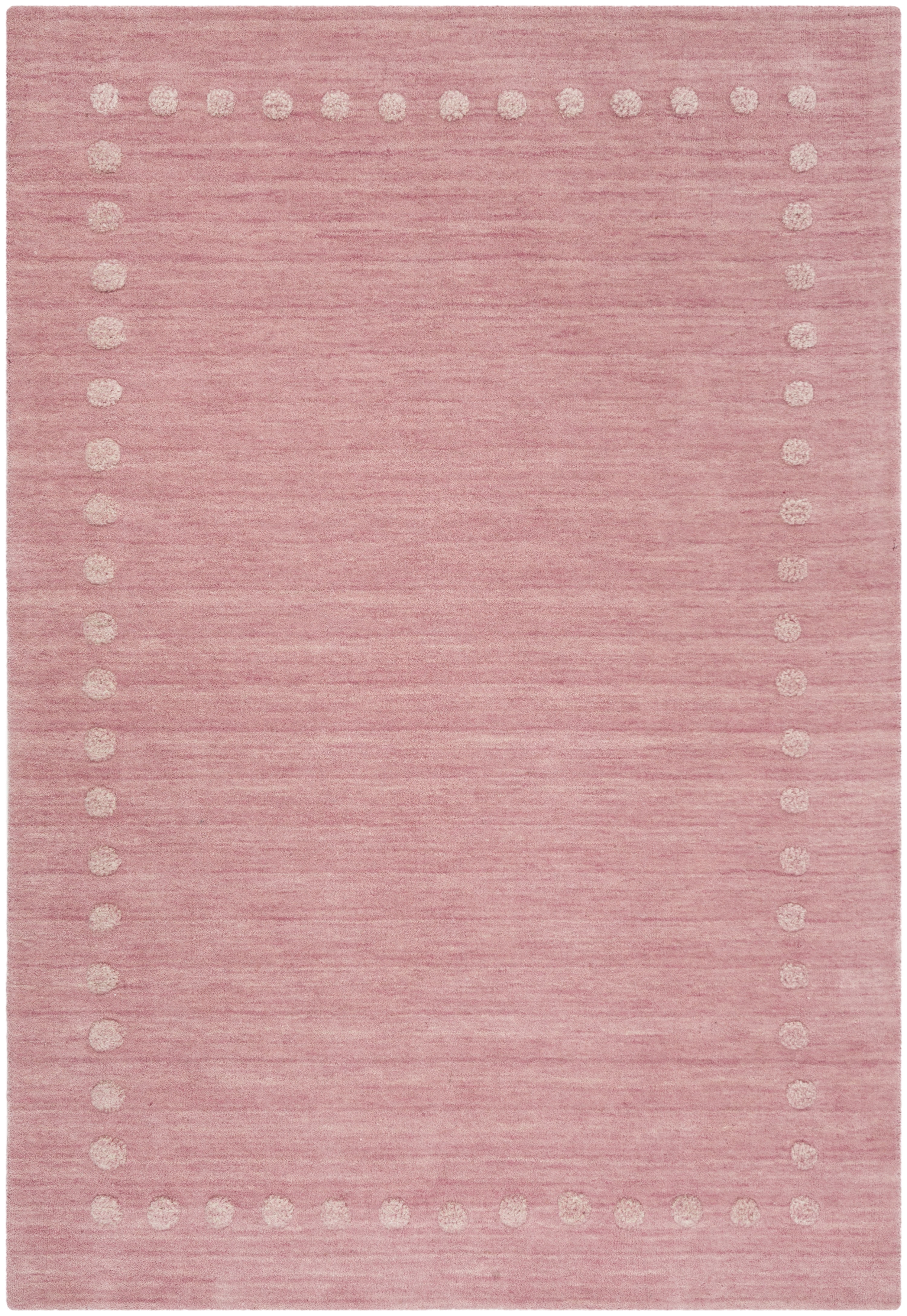 Pink and White Hand-Tufted Wool Kids Area Rug