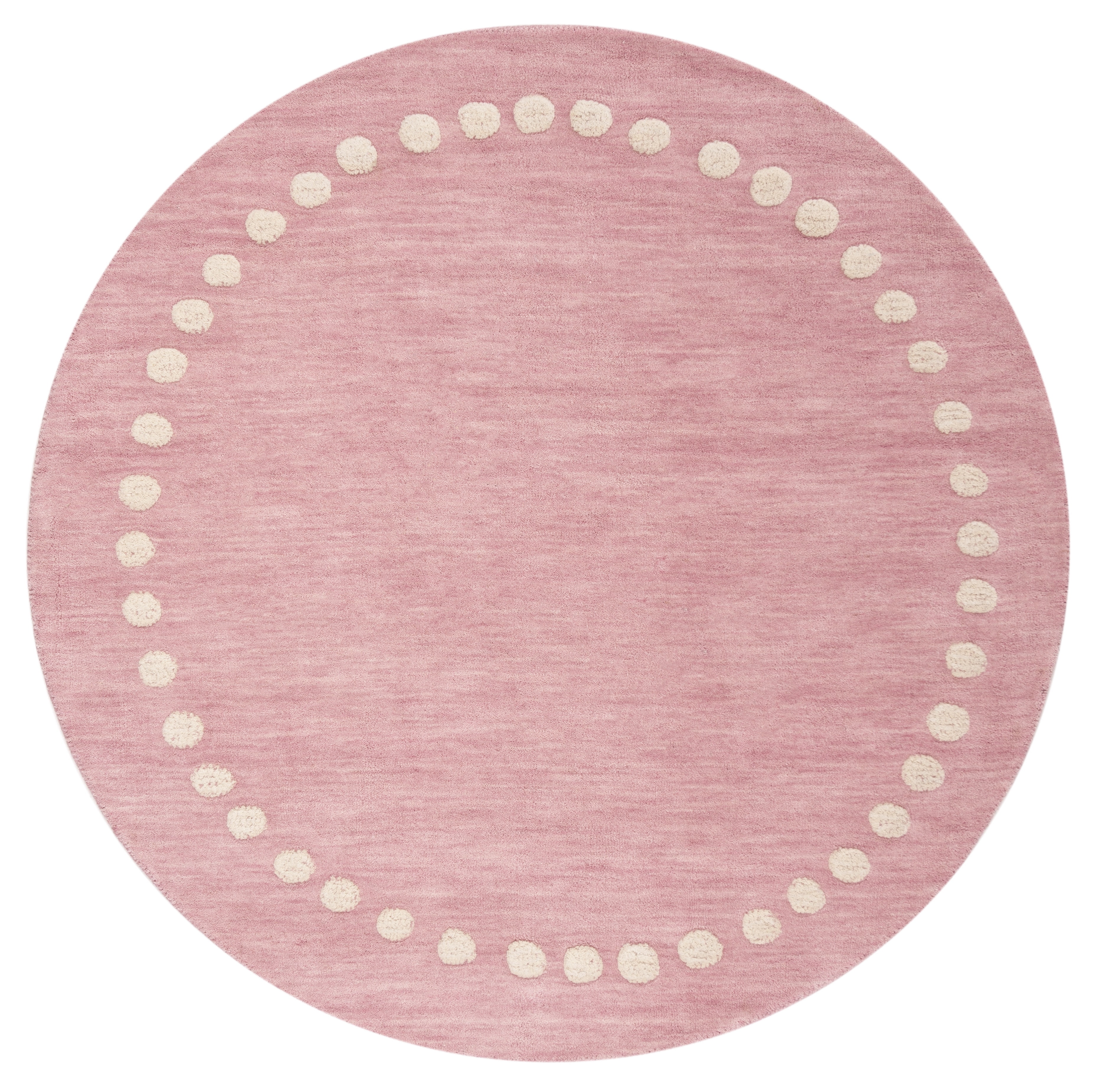 Border Area Rug Pink SAFAVIEH Kids Dotted Border Area Rug, Pink, 3' x 3' Round - Walmart.com