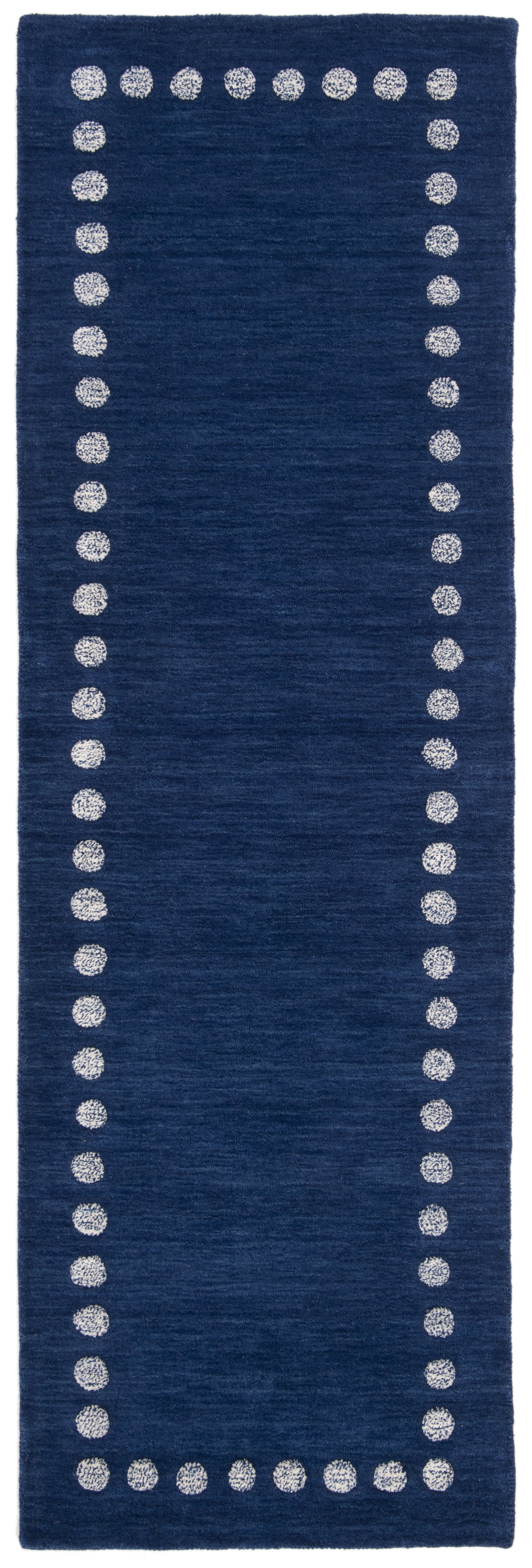 SAFAVIEH Kids Dotted Border Runner Rug, Navy, 2'6" x 6'