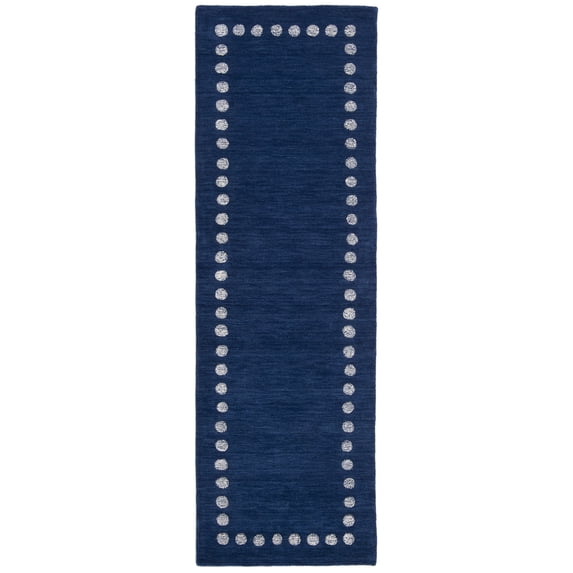 SAFAVIEH Kids Dotted Border Runner Rug, Navy, 2'6" x 6'