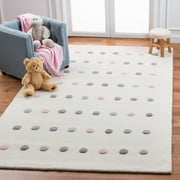 SAFAVIEH Kids Ermintrude Colorful Polka Dot Area Rug, Ivory, 4' x 6'