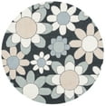 thumbnail image 1 of SAFAVIEH Kids Floral Flower Bursts Area Rug, Charcoal/Ivory, 5' x 5' Round, 1 of 8