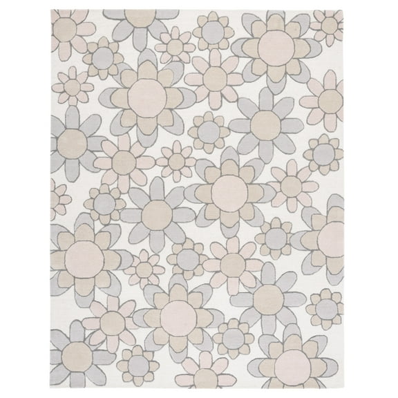 SAFAVIEH Kids Floral Flower Bursts Area Rug, Ivory/Pink, 8' x 10'