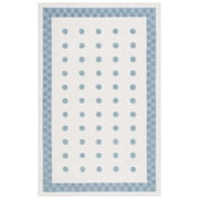 SAFAVIEH Kids Geometric Polka Dots and Squares Area Rug, Ivory/Blue, 5' x 8'