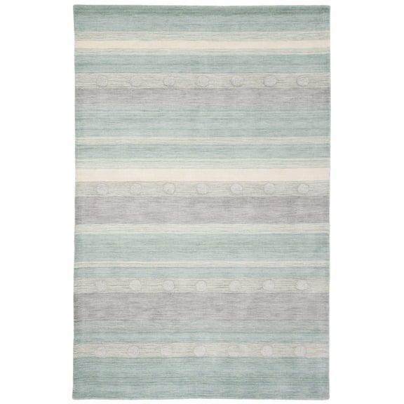 SAFAVIEH Kids Dots Gradient Striped Area Rug, Aqua/Ivory, 5' x 8'