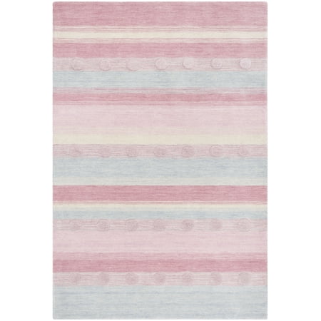 SAFAVIEH Kids Dots Gradient Striped Area Rug, Light Blue/Pink, 3' x 5'